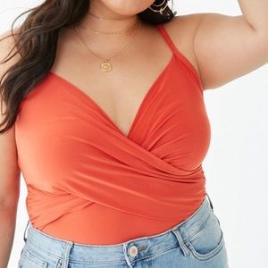🌿2for$15: Forever 21 Plus Orange Cami Bodysuit